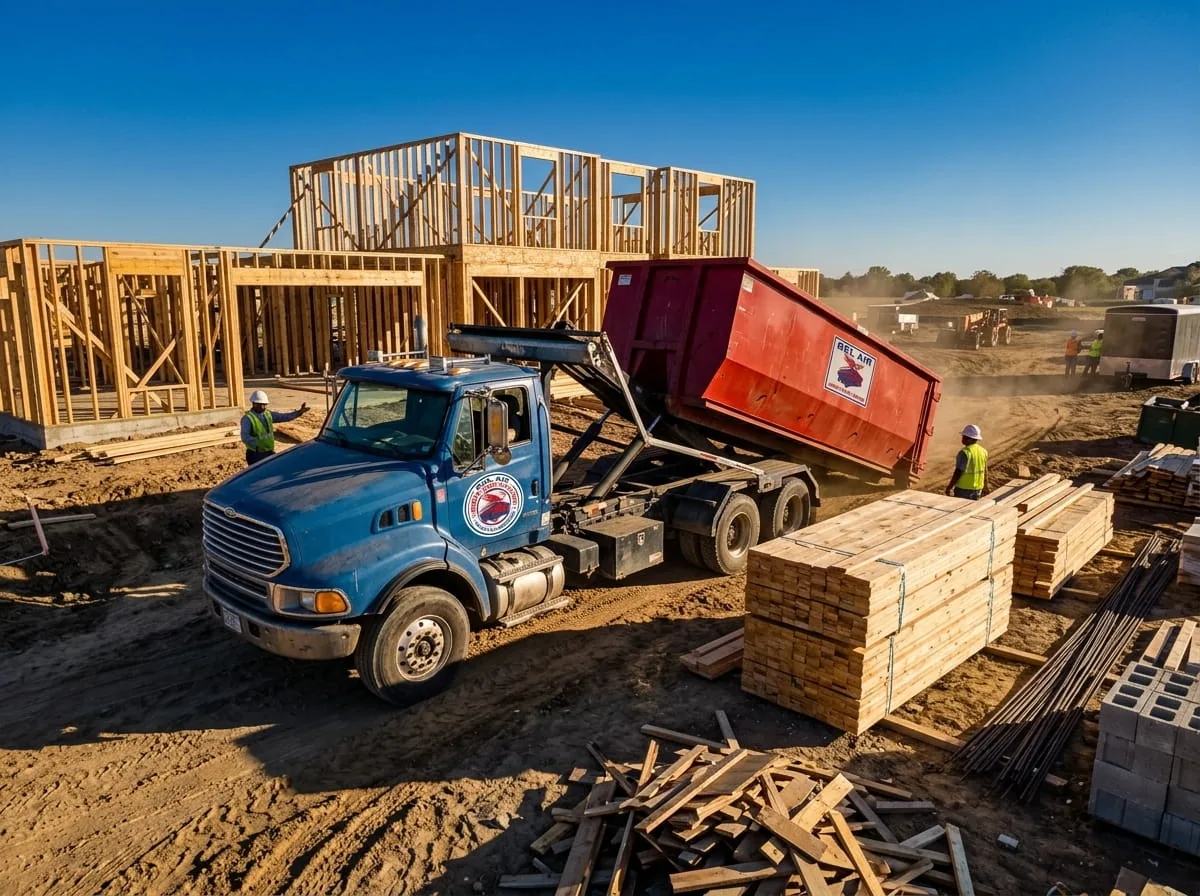 40 yard roll-off dumpster at a commercial site in Bel Air