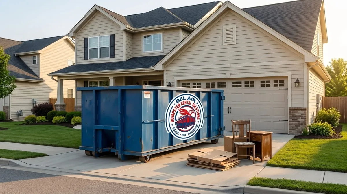 Row of roll-off dumpsters in different sizes